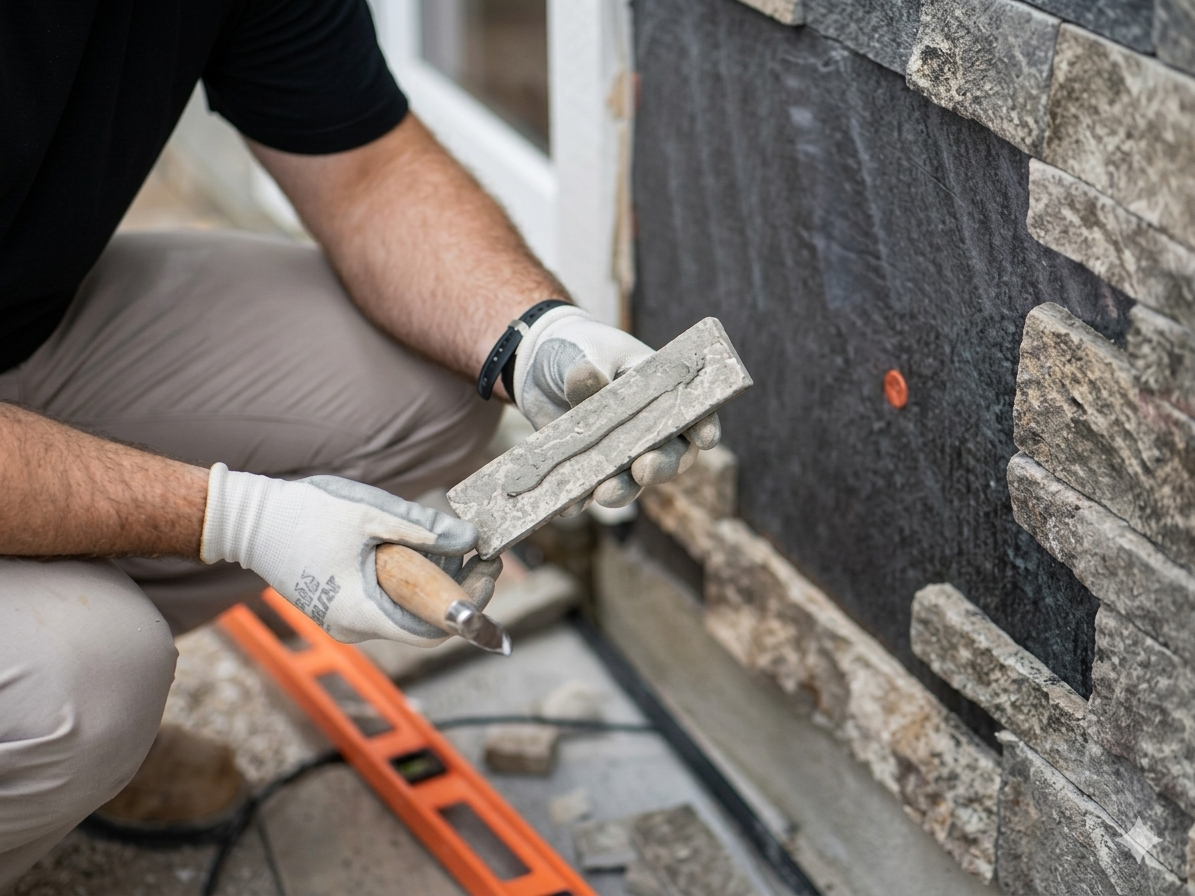 Modern exterior cladding and facade finishing on luxury home